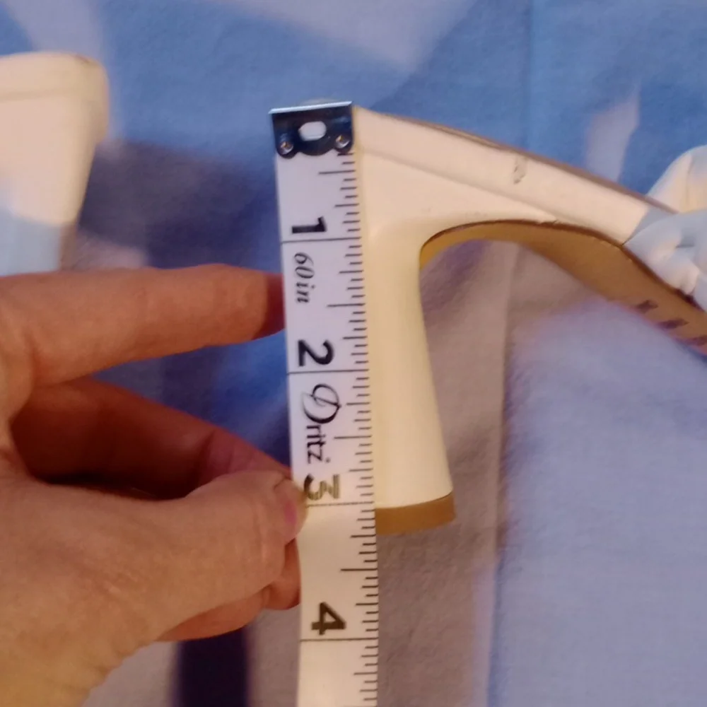 Express White Heels with Dramatic Ruched Detail, Size 9
